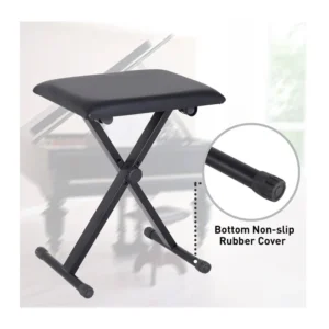 Πτυσσόμενο Σκαμπό Πιάνου με Μεταλλικό Σκελετό 39 x 29 x 51 cm HOMCOM 833-514 - Image 5