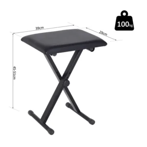 Πτυσσόμενο Σκαμπό Πιάνου με Μεταλλικό Σκελετό 39 x 29 x 51 cm HOMCOM 833-514 - Image 9