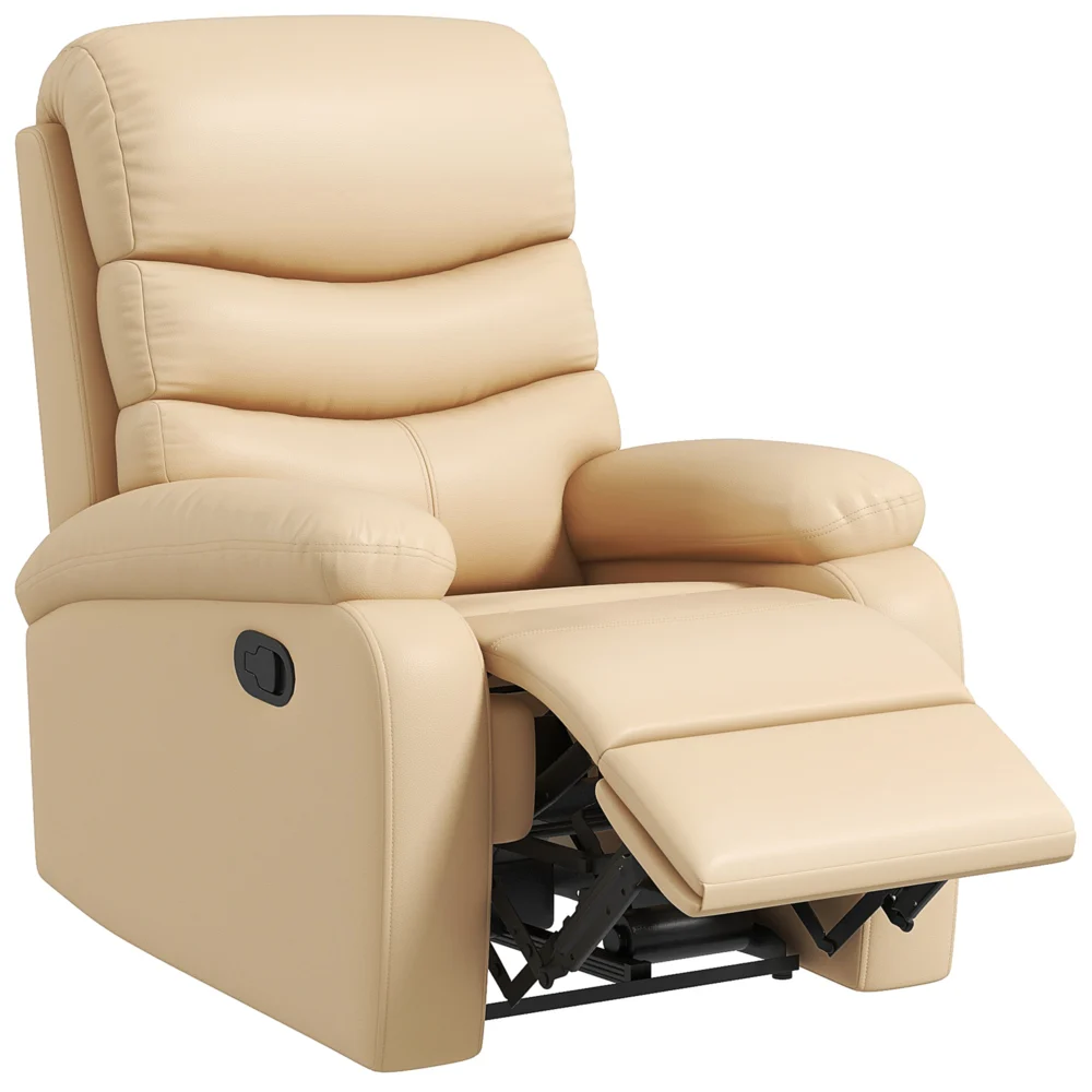 Ανακλινόμενη πολυθρόνα χαλάρωσης HOMCOM με υποπόδιο από συνθετικό δέρμα και επένδυση με σφουγγάρι Ανακλινόμενη πολυθρόνα χαλάρωσης HOMCOM με υποπόδιο από συνθετικό δέρμα και επένδυση με σφουγγάρι