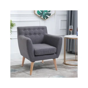 Ξύλινη Πολυθρόνα 68 x 58.5 x 76 cm Χρώματος Γκρι HOMCOM 833-525GY - Image 3