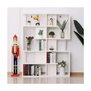 Ξύλινη Βιβλιοθήκη με 5 Επίπεδα 160 x 28.6 x 120 cm Χρώματος Λευκό HOMCOM 833-554WT - Image 3