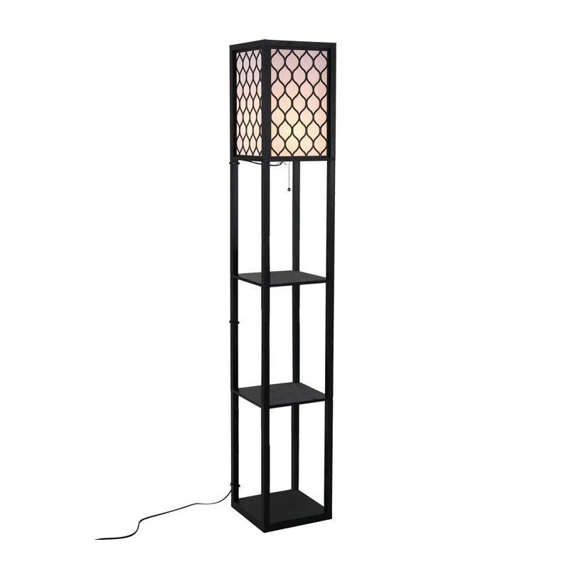 Ξύλινο Φωτιστικό Δαπέδου με 3 Ράφια 40 W HOMCOM 833-622 Ξύλινο Φωτιστικό Δαπέδου με 3 Ράφια 40 W HOMCOM 833-622