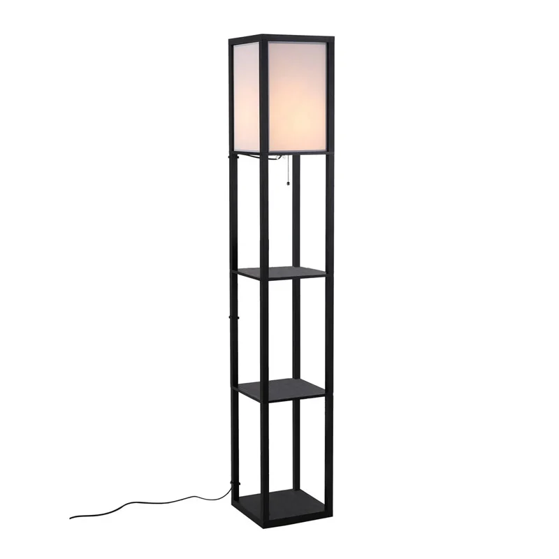 Ξύλινο Φωτιστικό Δαπέδου με 3 Ράφια 40 W HOMCOM 833-623 Ξύλινο Φωτιστικό Δαπέδου με 3 Ράφια 40 W HOMCOM 833-623