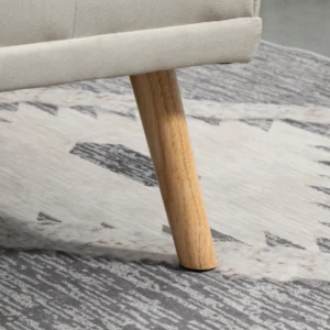 Ανακλινόμενος καναπές-κρεβάτι 3 θέσεων HOMCOM με επένδυση από λινό εφέ και πτυσσόμενο τραπεζάκι, μπεζ 833-663BG - Image 7