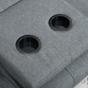 Ανακλινόμενος καναπές-κρεβάτι 3 θέσεων HOMCOM με 2 αποσπώμενα μπράτσα, από ύφασμα λινό και ξύλο λεύκας, 181x77x72 cm 833-663CG - Image 6