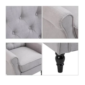 Ξύλινη Πολυθρόνα 76 x 86 x 108 cm HOMCOM 833-695GY - Image 3