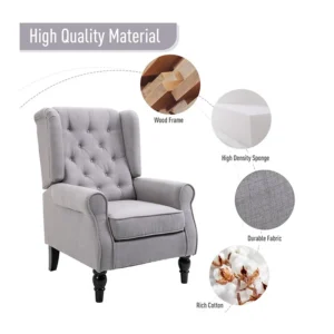 Ξύλινη Πολυθρόνα 76 x 86 x 108 cm HOMCOM 833-695GY - Image 4