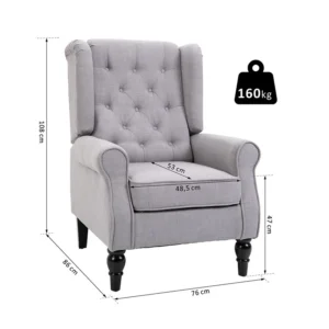 Ξύλινη Πολυθρόνα 76 x 86 x 108 cm HOMCOM 833-695GY - Image 7