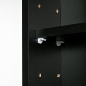 Ντουλάπι τοίχου HOMCOM 5 επιπέδων με ρυθμιζόμενα ράφια, σε γυαλί και μοριοσανίδα, 80x9,5x60 cm, μαύρο 833-761 - Image 5