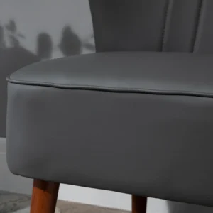 Διθέσιος καναπές Homcom με ξύλινο σκελετό και γκρι επένδυση από συνθετικό δέρμα 833-808 - Image 6