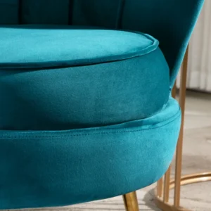 Πολυθρόνα HOMCOM Vintage Design σε πετρελαϊκό πράσινο βελούδο 833-961 - Image 5