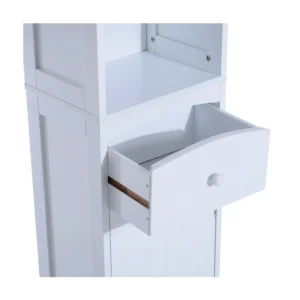 Ξύλινη Στήλη Μπάνιου με 1 Ντουλάπι και 3 Ράφια 35 x 24 x 170 cm HOMCOM 834-077 - Image 7