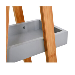 Ραφιέρα Μπάνιου από Μπαμπού με 3 Ράφια 30 x 18 x 81 cm Kleankin 834-100V01GY - Image 3