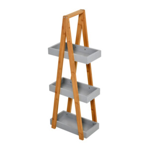 Ραφιέρα Μπάνιου από Μπαμπού με 3 Ράφια 30 x 18 x 81 cm Kleankin 834-100V01GY - Image 5