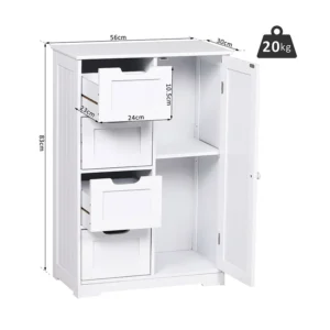Ντουλάπι Μπάνιου με 4 Συρτάρια 56 x 83 x 30 cm Kleankin 834-181 - Image 7