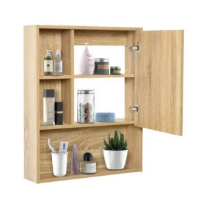 Καθρέπτης Μπάνιου με Ντουλάπι 60 x 15 x 76 cm Kleankin 834-259 - Image 2