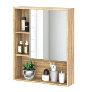 Καθρέπτης Μπάνιου με Ντουλάπι 60 x 15 x 76 cm Kleankin 834-259 - Image 6