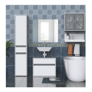 Ξύλινο Έπιπλο Νιπτήρα με 2 Συρτάρια 67 x 36 x 52 cm HOMCOM 834-285 - Image 3