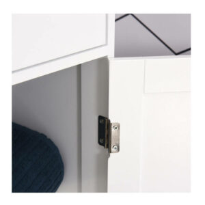 Ξύλινη Στήλη Μπάνιου με 1 Ντουλάπι και 3 Ράφια 40 x 27 x 171.5 cm Kleankin 834-291 - Image 2