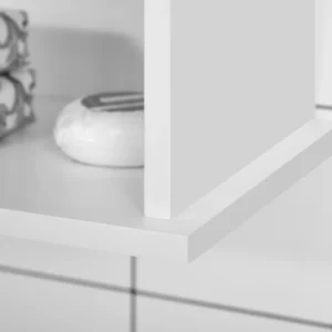 kleankin Επιτοίχιο Ντουλάπι Μπάνιου Εξοικονόμησης Χώρου με Ντουλάπι και Ράφι, 60x20x70cm - Λευκό 834-341 - Image 6