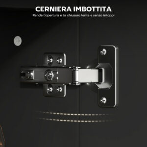 Kleankin Ξύλινη Ντουλάπα Μπάνιου με Καθρέφτη και Ρυθμιζόμενα Ράφια, 54x15.2x55.3 εκ, Μαύρο 834-347V00BK - Image 6