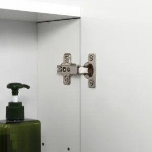 kleankin Ντουλάπι Μπάνιου με 3 Πόρτες Καθρέφτες και Ρυθμιζόμενα Ράφια, 70x15x60cm, Λευκό 834-366 - Image 6