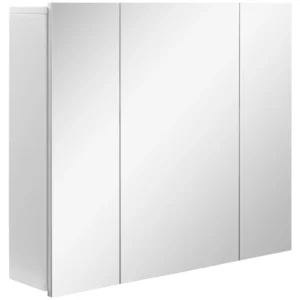 kleankin Ντουλάπι Μπάνιου με 3 Πόρτες Καθρέφτες και Ρυθμιζόμενα Ράφια, 70x15x60cm, Λευκό 834-366 - Image 8