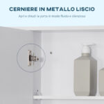 kleankin Καθρέφτης Μπάνιου με Ράφια και Ντουλάπα με Πόρτα Καθρέφτη, 100x15x70cm, Λευκό 834-419 - Image 3