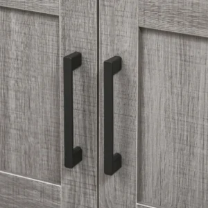 kleankin Ντουλάπα νιπτήρα με 2 πόρτες και ράφια, Ξύλινο ντουλάπι μπάνιου που εξοικονομεί χώρο 60x30x60cm, γκρι 834-431GY - Image 6