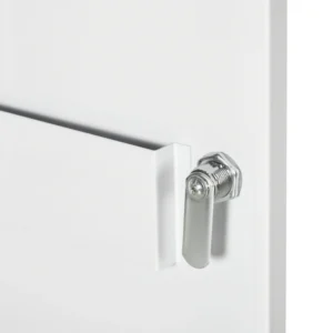 kleankin Ιατρικό ντουλάπι 3 επιπέδων με κλειδαριά και 2 κλειδιά, ατσάλι, 40x15x53,5 cm, λευκό 834-555V00WT - Image 7