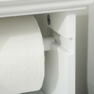 kleankin Ντουλάπι μπάνιου με θήκη για χαρτί υγείας και ντουλάπι από ξύλο MDF, 21,5x17,8x66,5 cm, Λευκό 834-557V00WT - Image 7