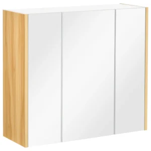 kleankin Ντουλάπα καθρέφτη μπάνιου 3 Πόρτες με Ρυθμιζόμενα Ράφια
