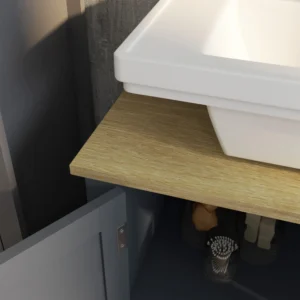 kleankin νεσεσέρ σε μοριοσανίδα και MDF με 2 πόρτες με ρυθμιζόμενο εσωτερικό ράφι, 60x30x60 cm, γκρι 834-575V00GY - Image 5