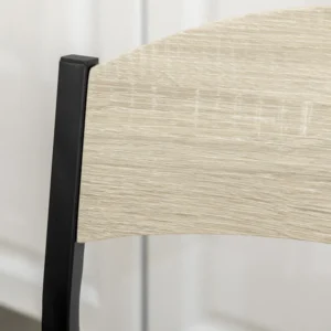 HOMCOM Σετ Τραπεζαρίας με Ορθογώνιο Τραπέζι και 4 Καρέκλες σε Ατσάλι και MDF, Μαύρο και Δρυ 835-087V00BK - Image 6