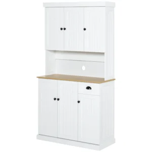 HOMCOM Ξύλινο Ντουλάπι Κουζίνας με Ντουλάπες και Συρτάρι Country Style