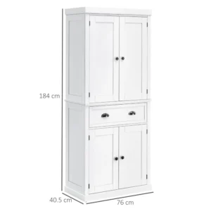 Ξύλινο Έπιπλο με 2 Ντουλάπια και 1 Συρτάρι 76 x 40.5 x 184 cm HOMCOM 835-115WT - Image 2