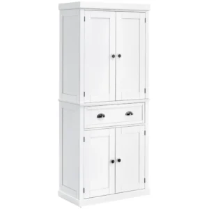 Ξύλινο Έπιπλο με 2 Ντουλάπια και 1 Συρτάρι 76 x 40.5 x 184 cm HOMCOM 835-115WT