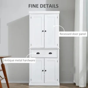 Ξύλινο Έπιπλο με 2 Ντουλάπια και 1 Συρτάρι 76 x 40.5 x 184 cm HOMCOM 835-115WT - Image 5