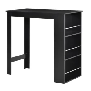 Ξύλινο Ορθογώνιο Τραπέζι - Bar με 3 Ράφια 112 x 57 x 106 cm HOMCOM 835-390BK - Image 5