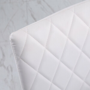 HOMCOM Σετ 4 Επενδυμένες Καρέκλες Τραπεζαρίας με Κάλυμμα Δερματίνης, 41x50x91cm - Λευκό 835-478WT - Image 5