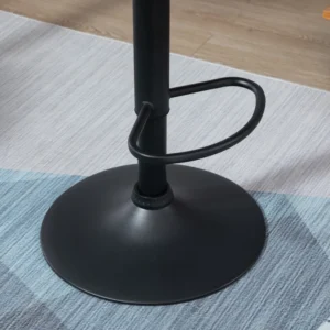 HOMCOM Σετ 2 περιστρεφόμενων σκαμπό μπαρ με ρυθμιζόμενο ύψος, βελούδινη επένδυση και στρογγυλή βάση - γκρι 835-506CG - Image 6