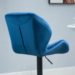 Σετ HOMCOM 2 περιστρεφόμενα σκαμπό μπαρ με ρυθμιζόμενο ύψος βελούδινη ταπετσαρία και στρογγυλή βάση - μπλε 835-506DB - Image 5