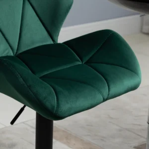 Σετ HOMCOM 2 περιστρεφόμενα σκαμπό μπαρ με ρυθμιζόμενο ύψος, βελούδινη επένδυση και στρογγυλή βάση - Πράσινο 835-506GN - Image 7