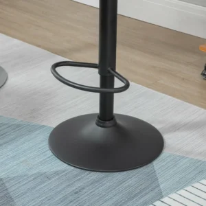 Σετ HOMCOM 2 περιστρεφόμενα σκαμπό μπαρ με ρυθμιζόμενο ύψος, κάλυμμα από δερματίνη και στρογγυλή βάση - γκρι 835-506V01CG - Image 6