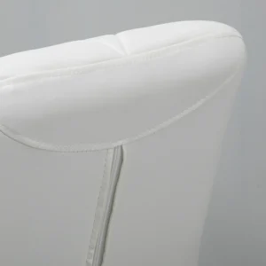 HOMCOM Σετ 2 περιστρεφόμενα σκαμπό μπαρ με ρυθμιζόμενο ύψος, κάλυμμα από δερματίνη και στρογγυλή βάση - Λευκό 835-506V02WT - Image 4