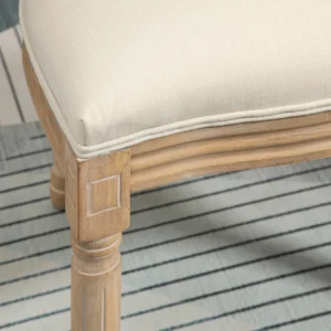 HOMCOM Σετ 2 καρέκλες σαλονιού σε στυλ Vintage με διάτρητη πλάτη, σε ξύλο και ύφασμα, 49x56x96cm - Λευκό 835-523CW - Image 7