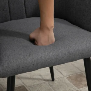 HOMCOM Σετ 2 Μοντέρνες Επενδυμένες Καρέκλες με Υφασμάτινη Ταπετσαρία, Σαλόνι και ξαπλώστρες με πόδια - Σκούρο Γκρι 835-532CG - Image 5