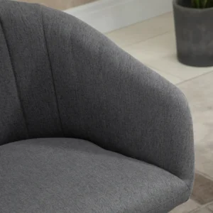 HOMCOM Σετ 2 Μοντέρνες Επενδυμένες Καρέκλες με Υφασμάτινη Ταπετσαρία, Σαλόνι και ξαπλώστρες με πόδια - Σκούρο Γκρι 835-532CG - Image 6