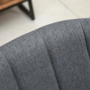 HOMCOM Σετ 2 Μοντέρνες Επενδυμένες Καρέκλες με Υφασμάτινη Ταπετσαρία, Σαλόνι και ξαπλώστρες με πόδια - Σκούρο Γκρι 835-532CG - Image 7