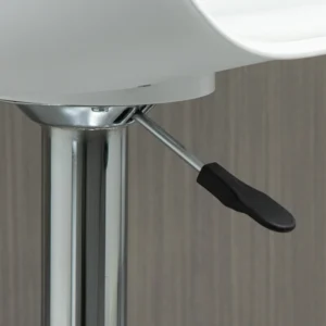 HOMCOM Σετ 2 περιστρεφόμενα σκαμπό μπαρ με πλάτη, στήριγμα ποδιών και ρυθμιζόμενο ύψος, 40x42x82-104cm, Λευκό 835-597WT - Image 6